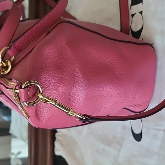 Coach Rose Leather Shoulder Bag with Gold Accents - Picture 3 of 11